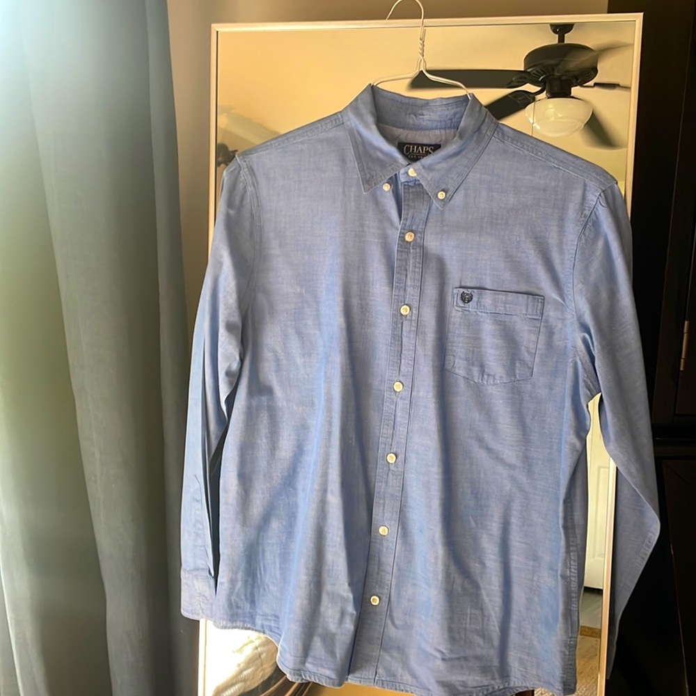Large, light blue, Chaps button down shirt